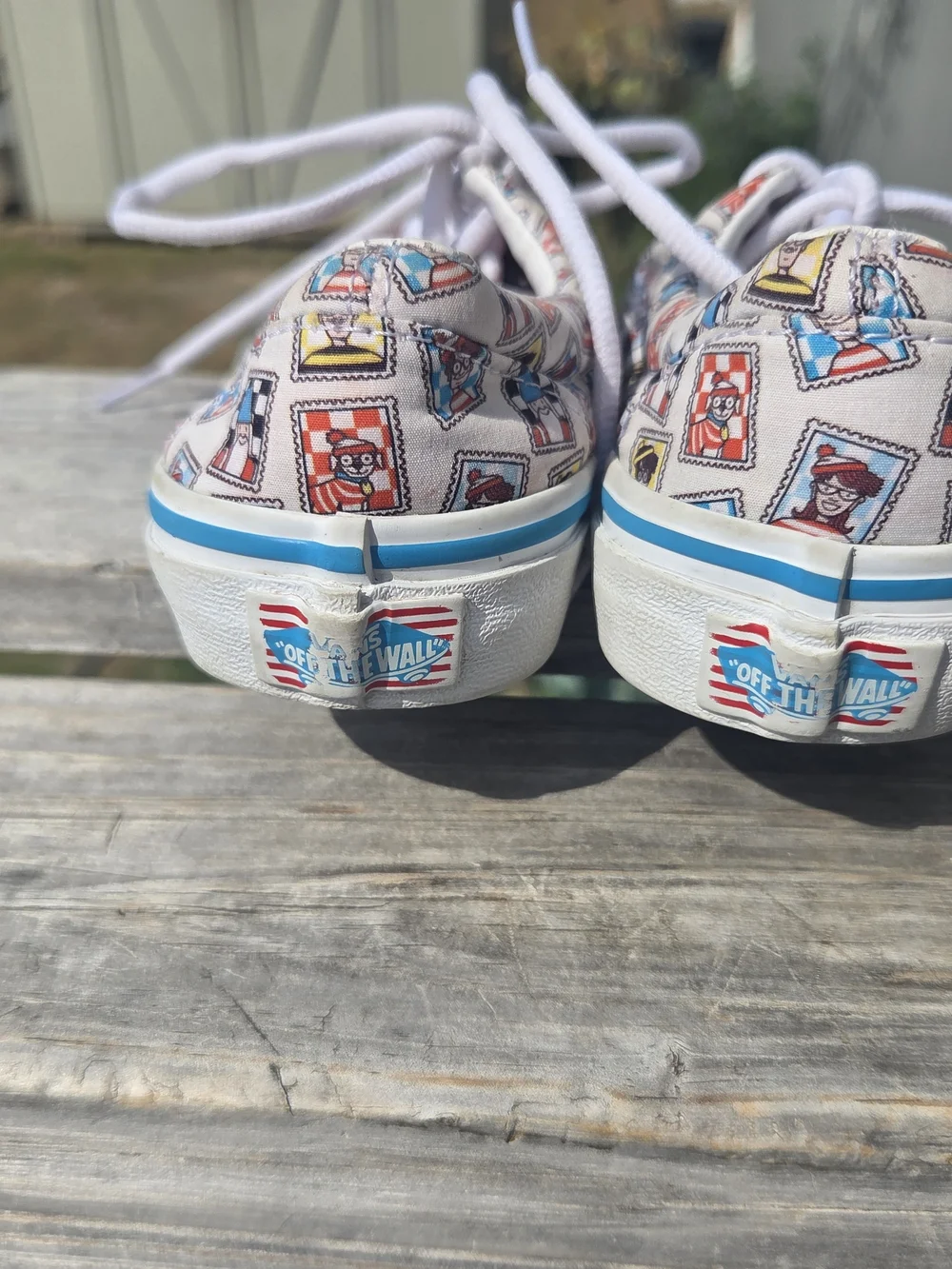 Vans White Canvas Low-Top Sneakers Where's Waldo